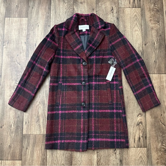 Liz Claiborne Coat Peacoat Women’s Size S Burgundy Black ( pinkish)